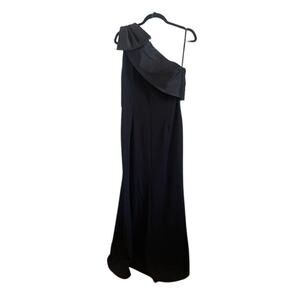 Betsy & Adam Womens Black One Shoulder Bow Detail Maxi Gown Dress Size 12